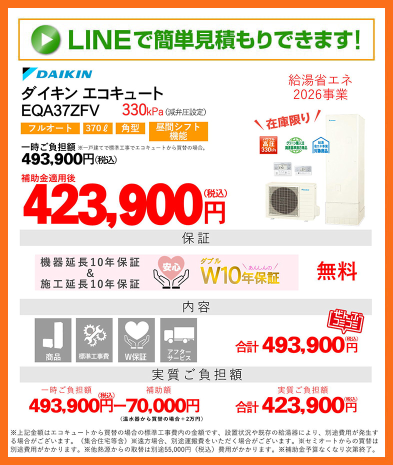 エコキュート 補助金 ダイキン