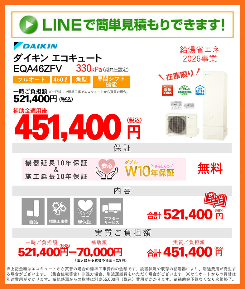 エコキュート 補助金 ダイキン