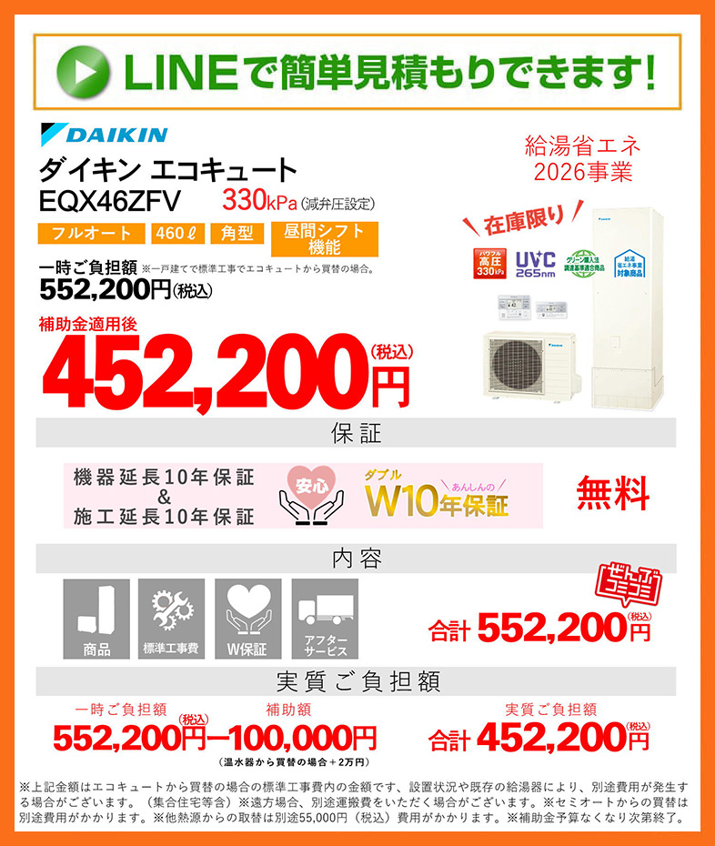 エコキュート 補助金 ダイキン
